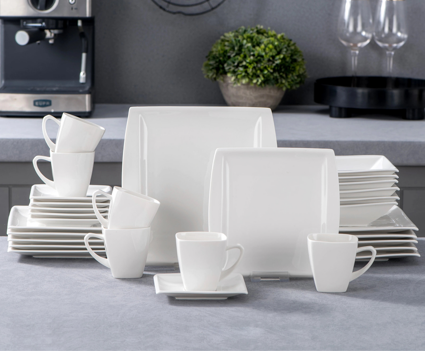Vaisselle porcelaine 6/12 personnes - BLANCE - 30 à 60 pièces