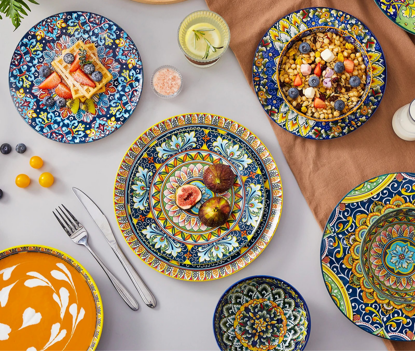 Vaisselle porcelaine 4 personnes - SIMI - 16 pièces