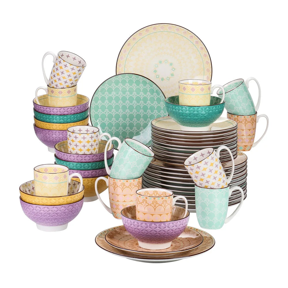 Vaisselle porcelaine 4/12 personnes - TULIP - 16 à 48 pièces
