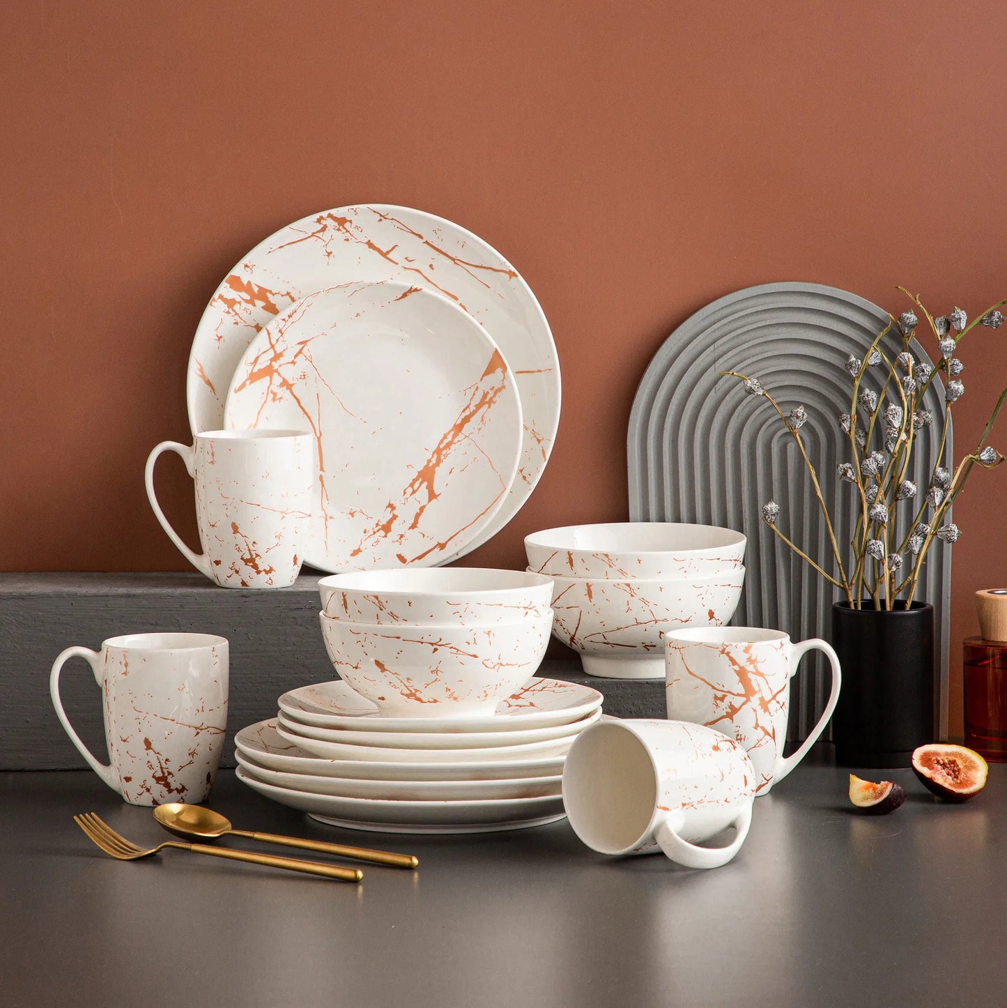Vaisselle porcelaine 4/12 personnes - SOFT - 16 à 48 pièces