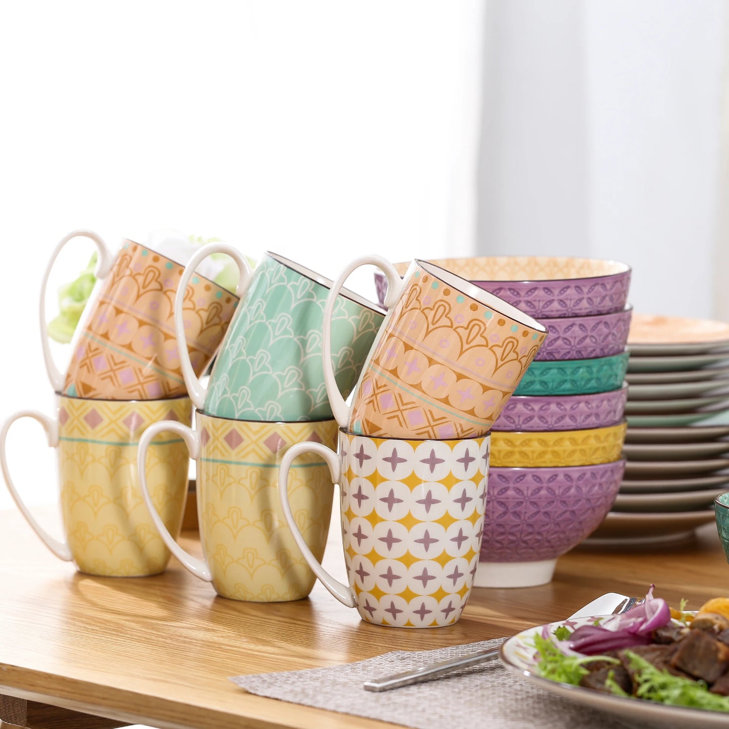Vaisselle porcelaine 4/12 personnes - TULIP - 16 à 48 pièces