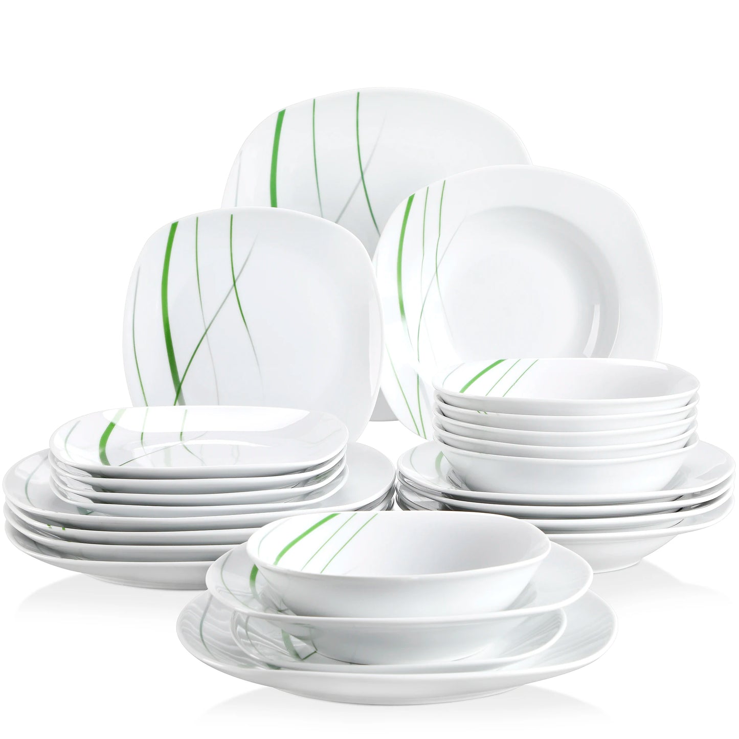 Vaisselle porcelaine 6/12 personnes - AVIVA - 24 à 48 pièces