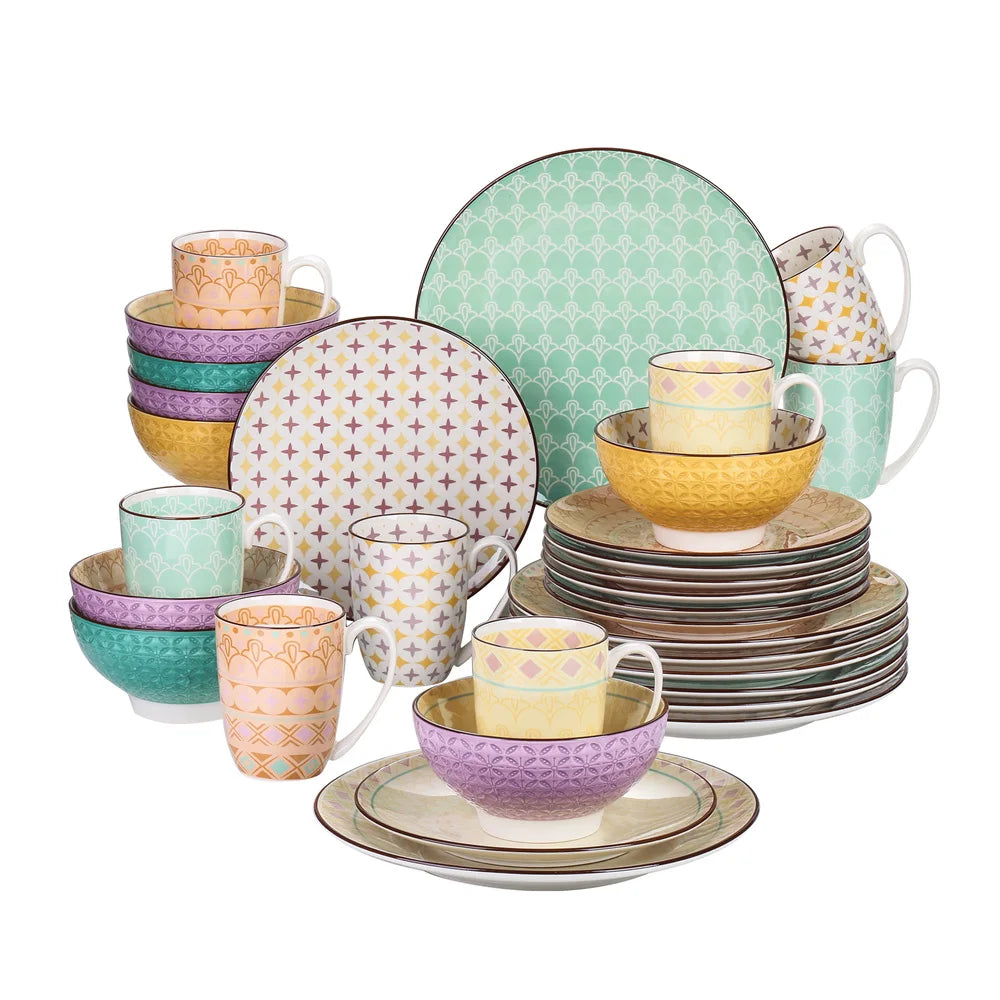 Vaisselle porcelaine 4/12 personnes - TULIP - 16 à 48 pièces