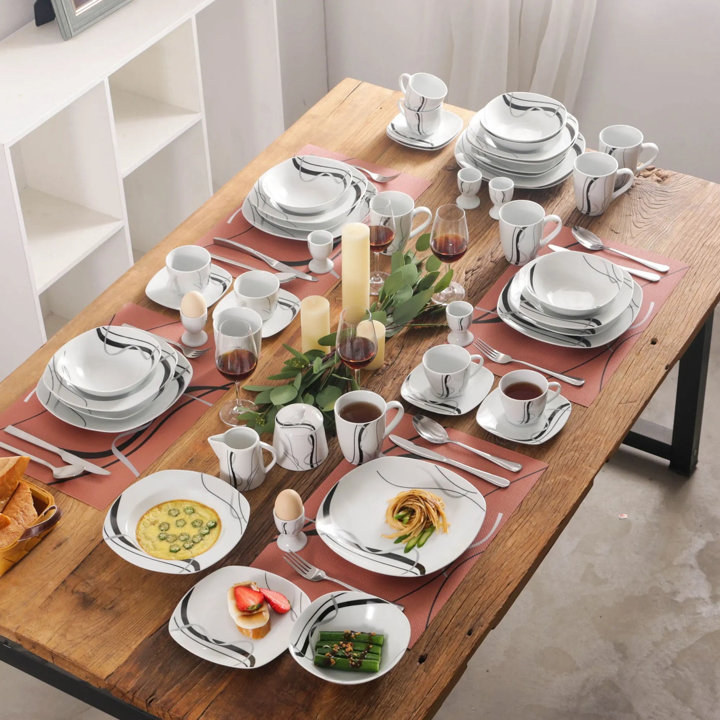 Vaisselle porcelaine 6/12 personnes - FIONA 50 à 100 pièces