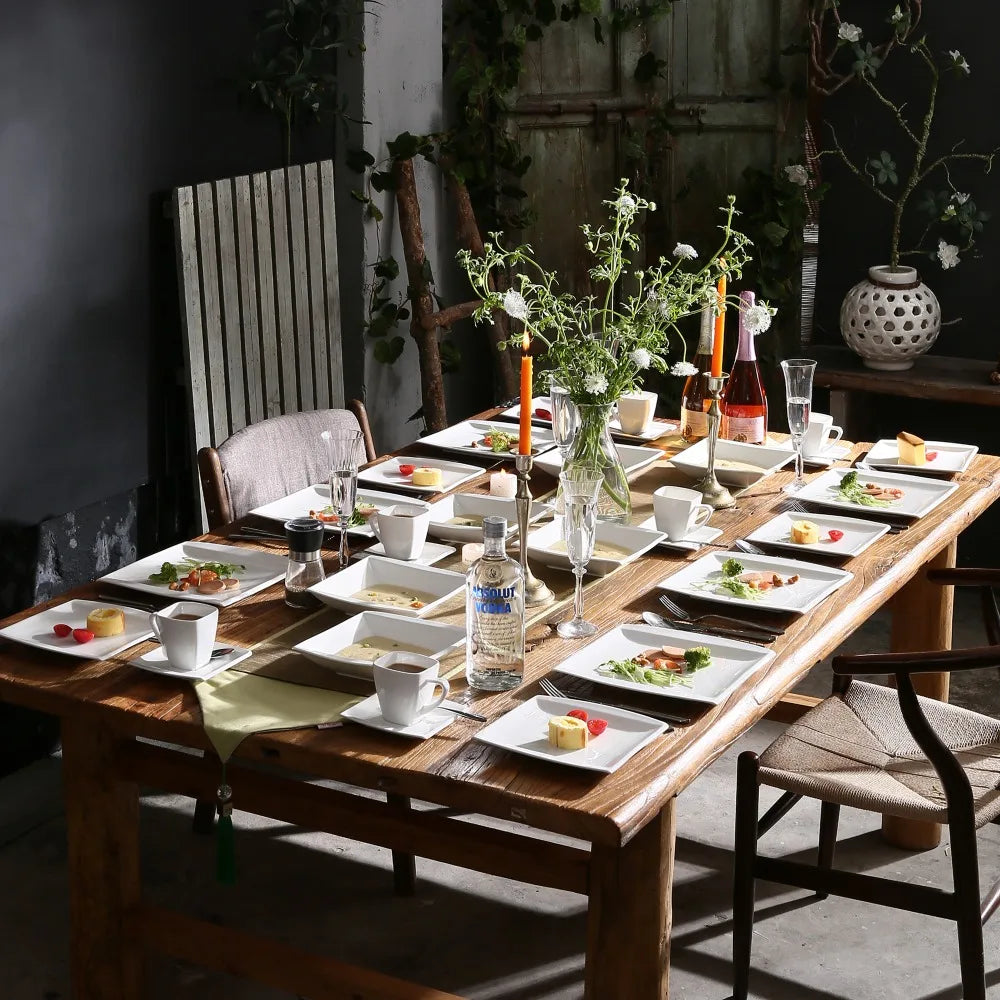 Vaisselle porcelaine 6/12 personnes - BLANCE - 30 à 60 pièces