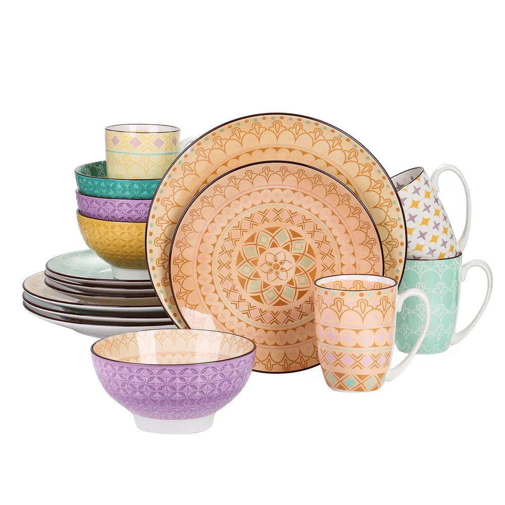 Vaisselle porcelaine 4/12 personnes - TULIP - 16 à 48 pièces