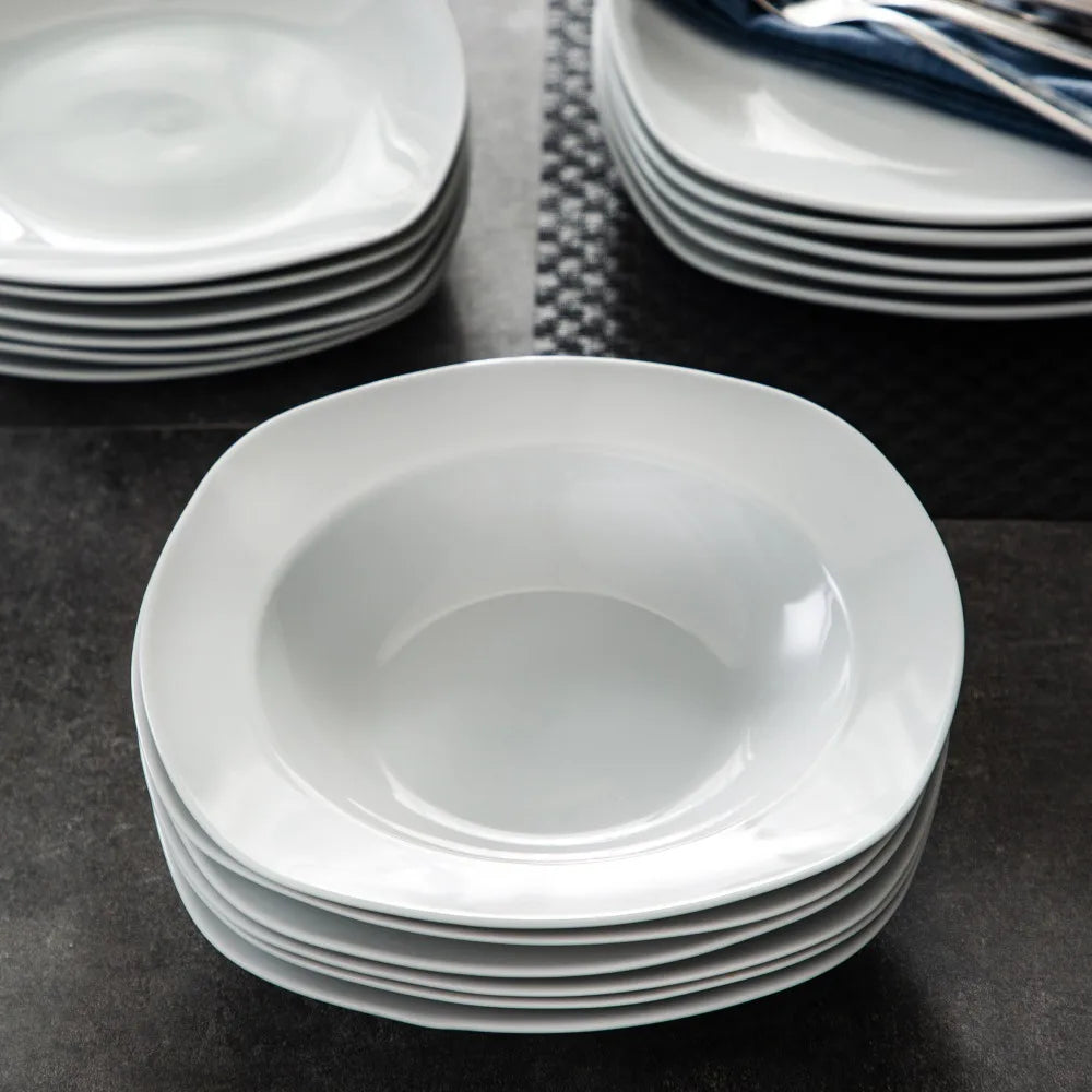 Vaisselle porcelaine 6 personnes - ELSA - 18 pièces
