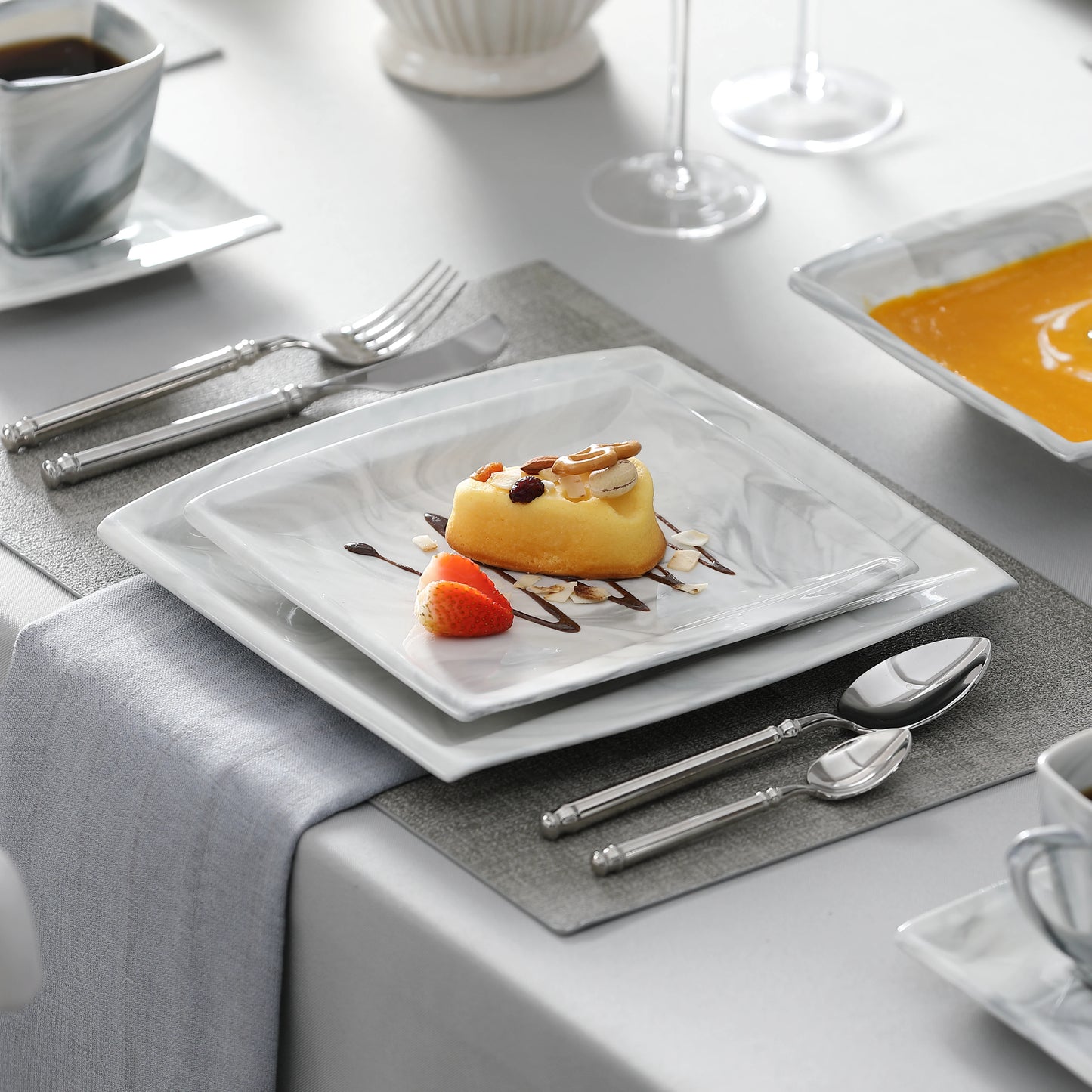 Vaisselle porcelaine 6/12 personnes - BLANCE - 30 à 60 pièces