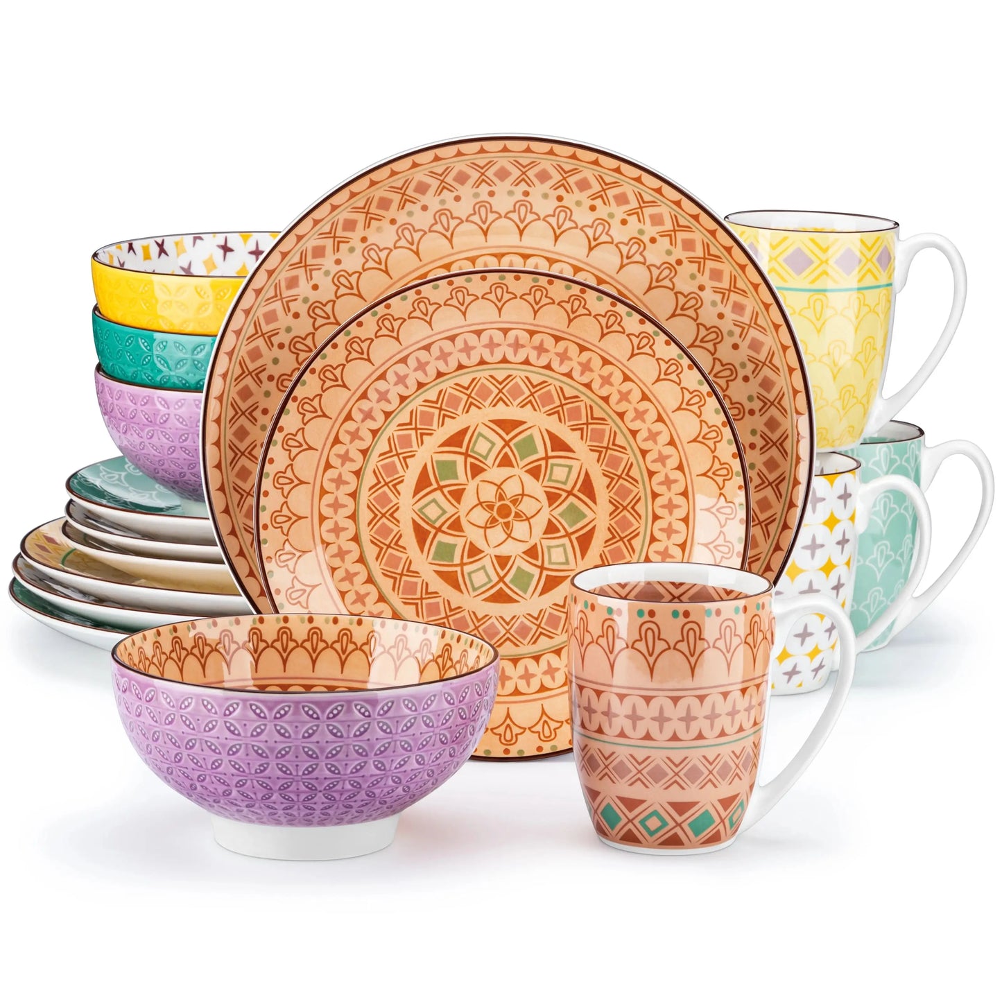 Vaisselle porcelaine 4/12 personnes - TULIP - 16 à 48 pièces