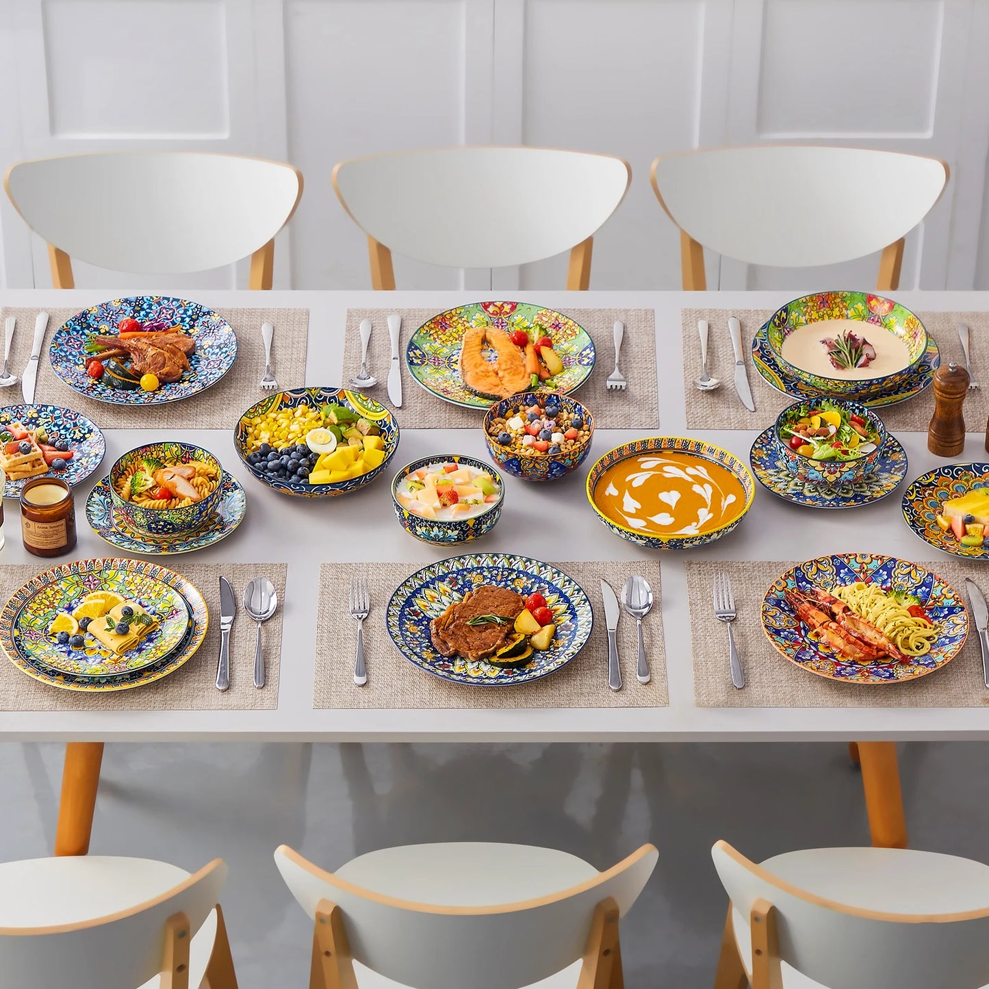 Vaisselle porcelaine 4 personnes - SIMI - 16 pièces