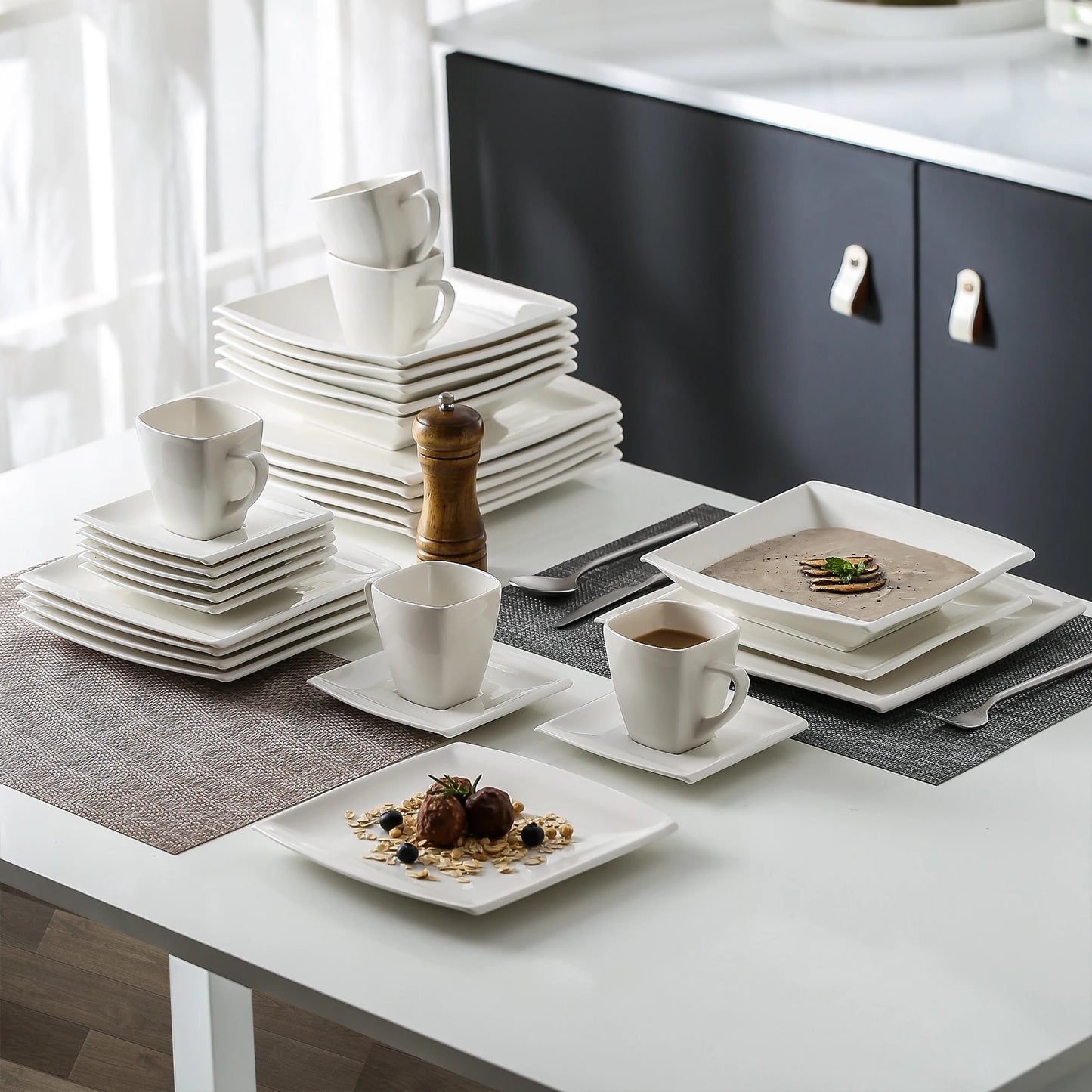 Vaisselle porcelaine 6/12 personnes - BLANCE - 30 à 60 pièces