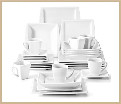 Vaisselle porcelaine 6/12 personnes - BLANCE - 30 à 60 pièces