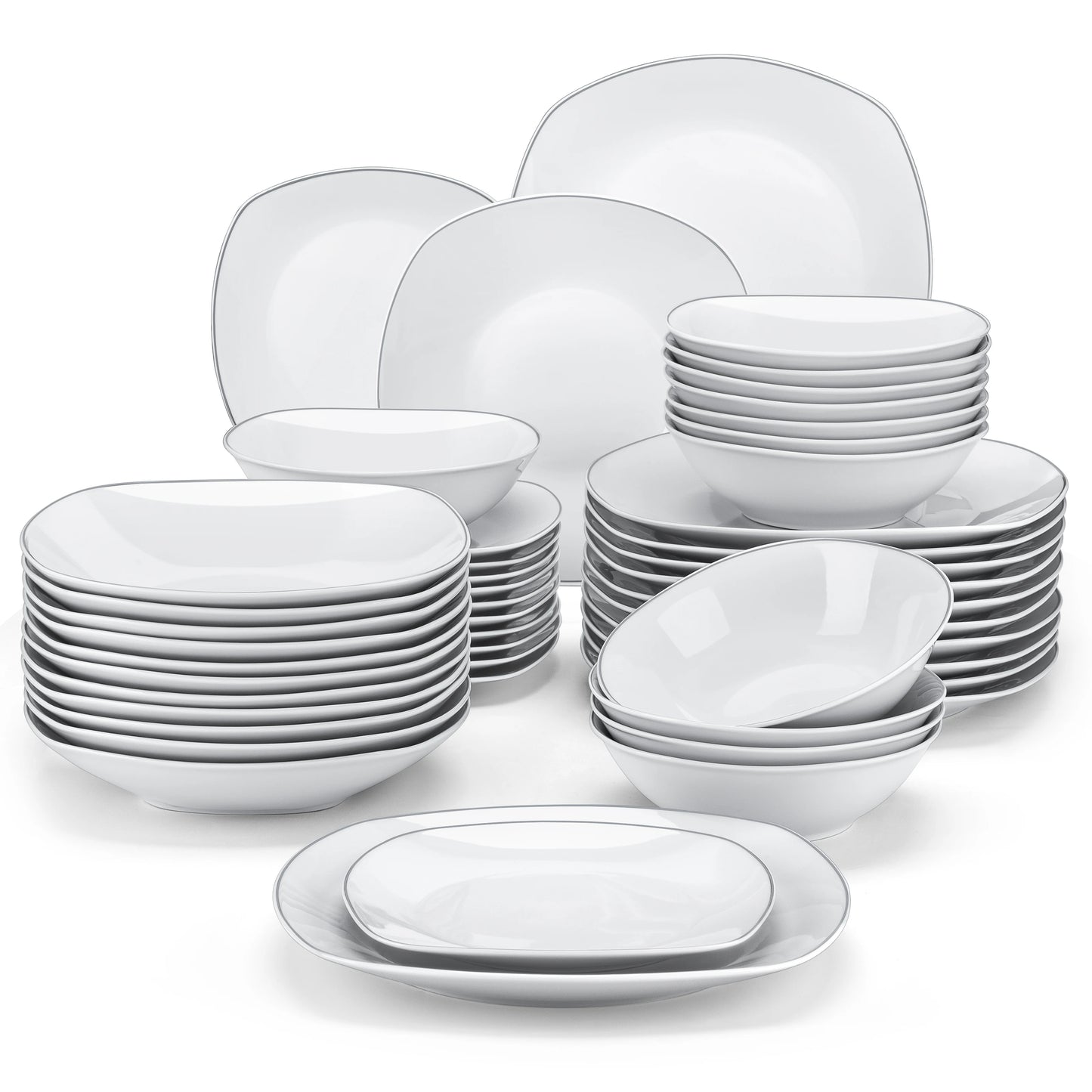 Vaisselle porcelaine 6/12 personnes - ELSA - 24 à 48 pièces