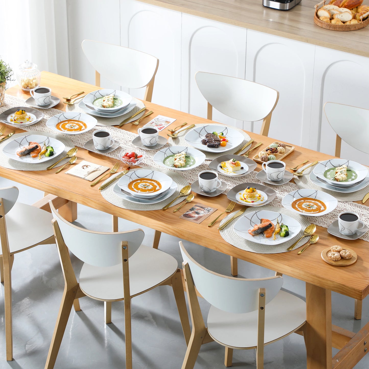 Vaisselle porcelaine 6 personnes - NIKITA - 30 pièces