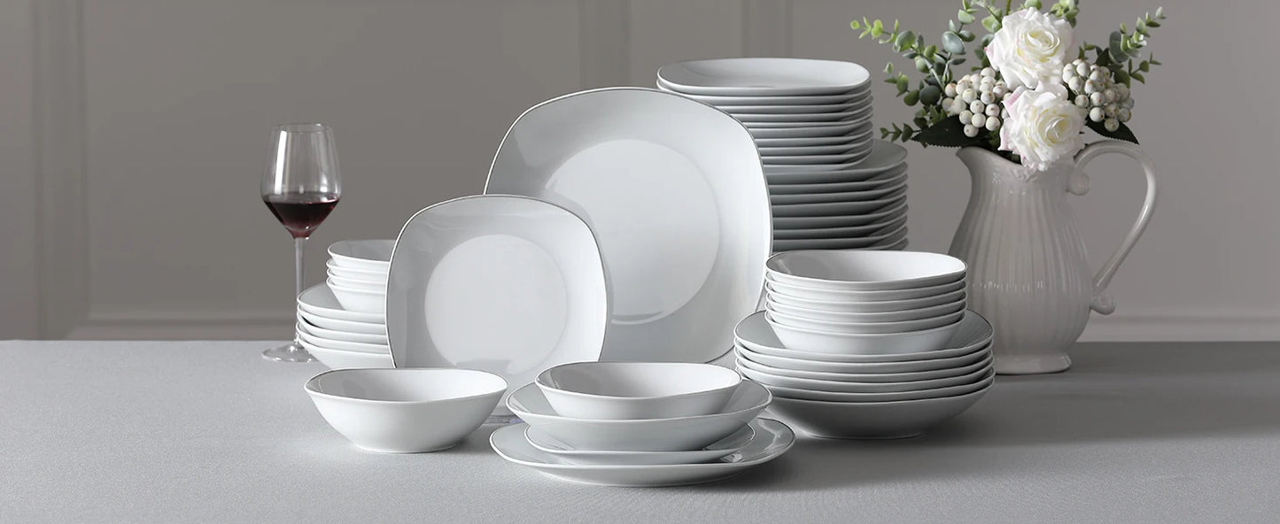 Vaisselle porcelaine 6/12 personnes - ELSA - 24 à 48 pièces