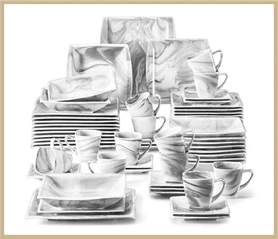 Vaisselle porcelaine 6/12 personnes - BLANCE - 30 à 60 pièces