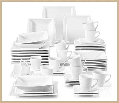 Vaisselle porcelaine 6/12 personnes - BLANCE - 30 à 60 pièces