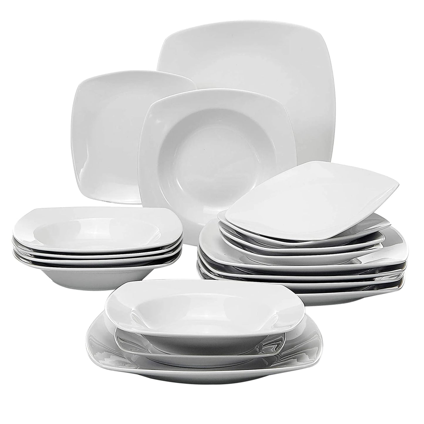 Vaisselle porcelaine 6 personnes - JULIA - 30 pièces