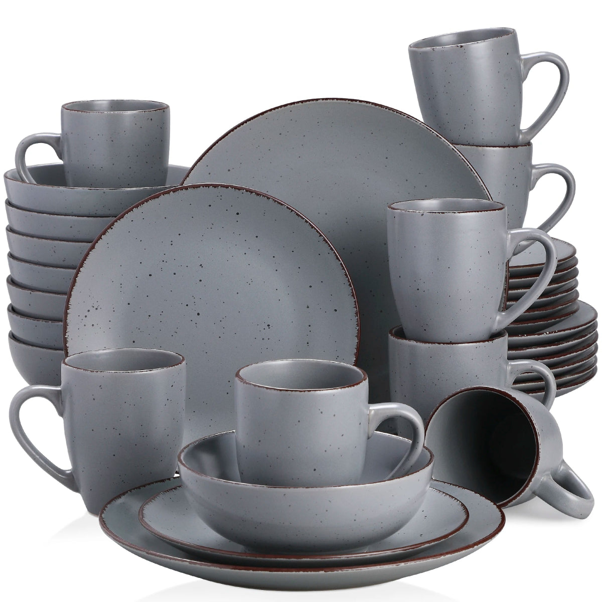 Vaisselle en grès 4/12 personnes - MODA - 16/48 pièces Novia Home 1469132PIECE200007763201336101GERMANY