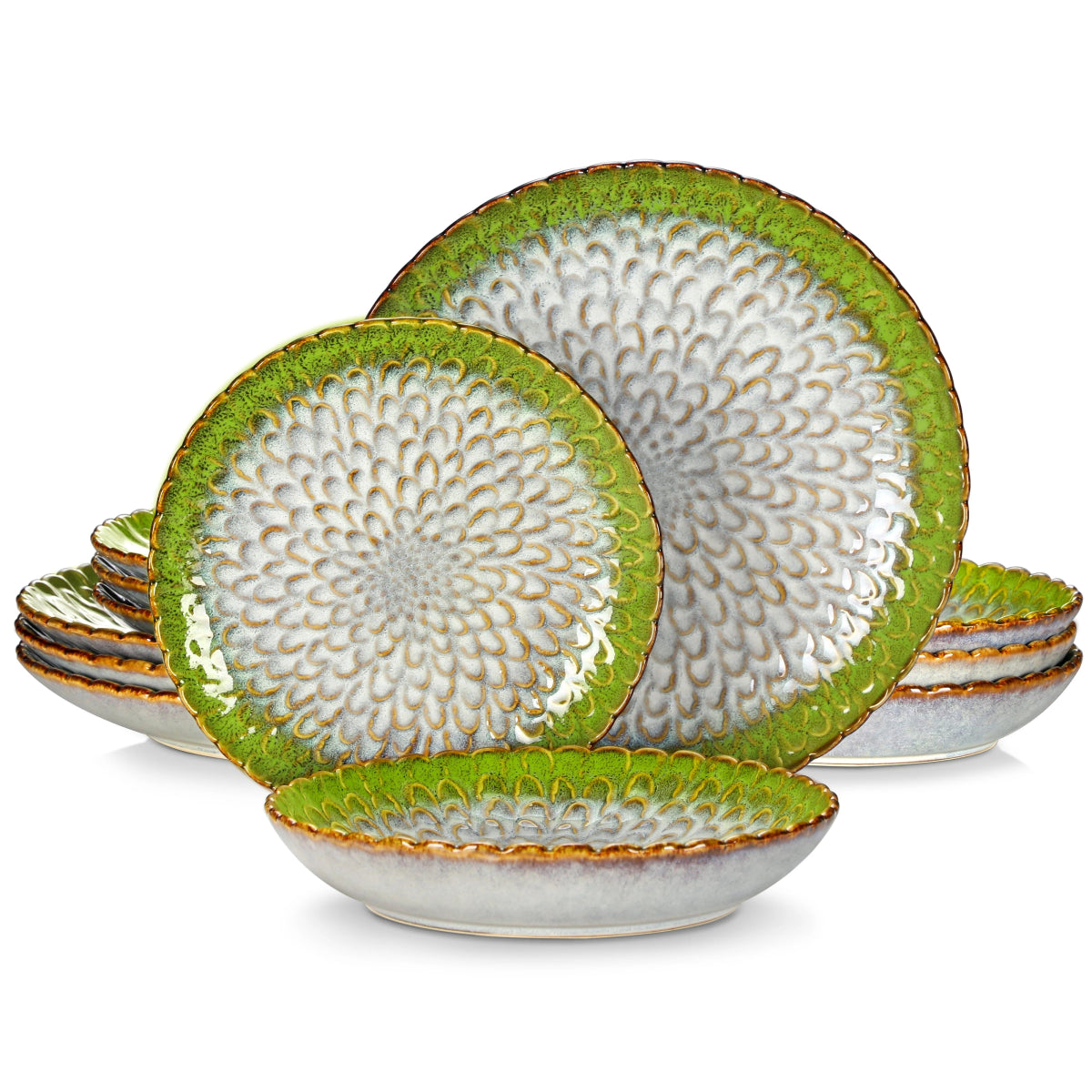 Vaisselle en grès 4/8 personnes - CHRYS - 12/24 pièces Novia Home 1429Mix2776320133610121346668212pcs
