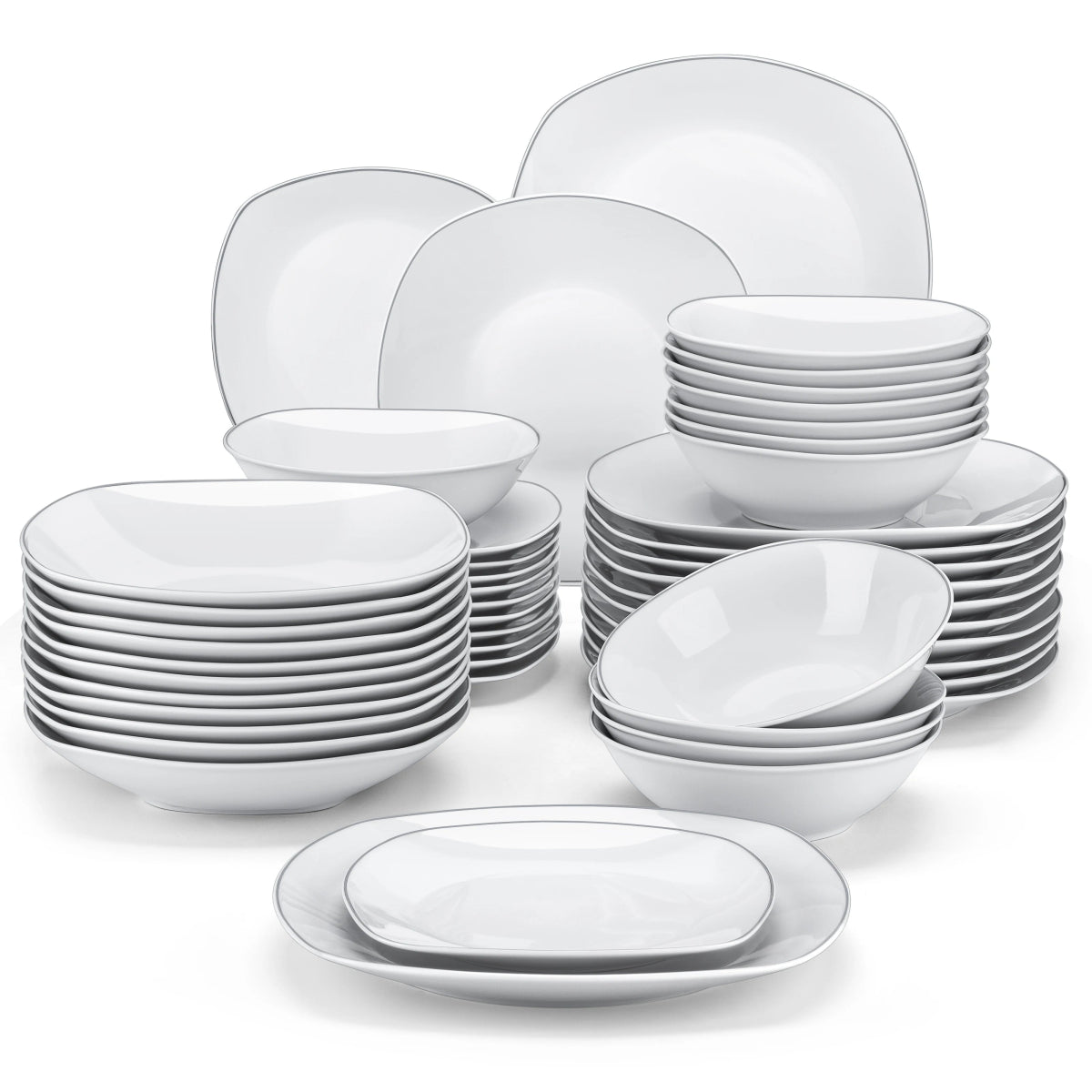 Vaisselle porcelaine 6/12 personnes - ELSA - 24/48 pièces Novia Home 14175ELSA48P2776321336101