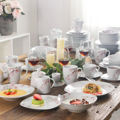 Vaisselle porcelaine 6/12 personnes ANNIE 50 à 100 pièces