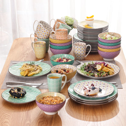 Vaisselle porcelaine 4/12 personnes - TULIP - 16 à 48 pièces