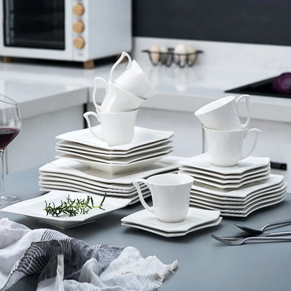 Vaisselle porcelaine 6/12 personnes - AMPARO 30 à 60 pièces