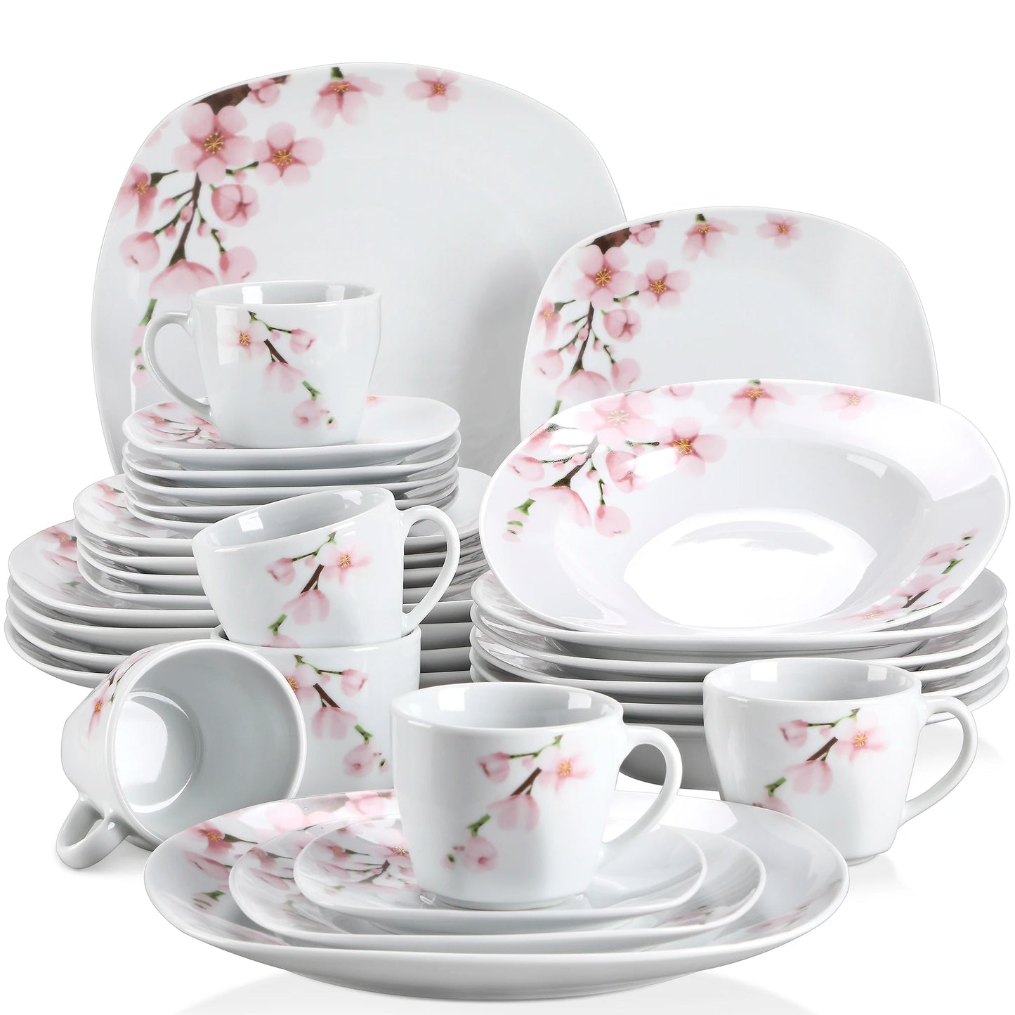Vaisselle porcelaine 6/12 personnes - ANNIE 30 à 60 pièces
