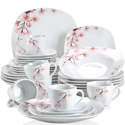 Vaisselle porcelaine 6/12 personnes - ANNIE 30 à 60 pièces