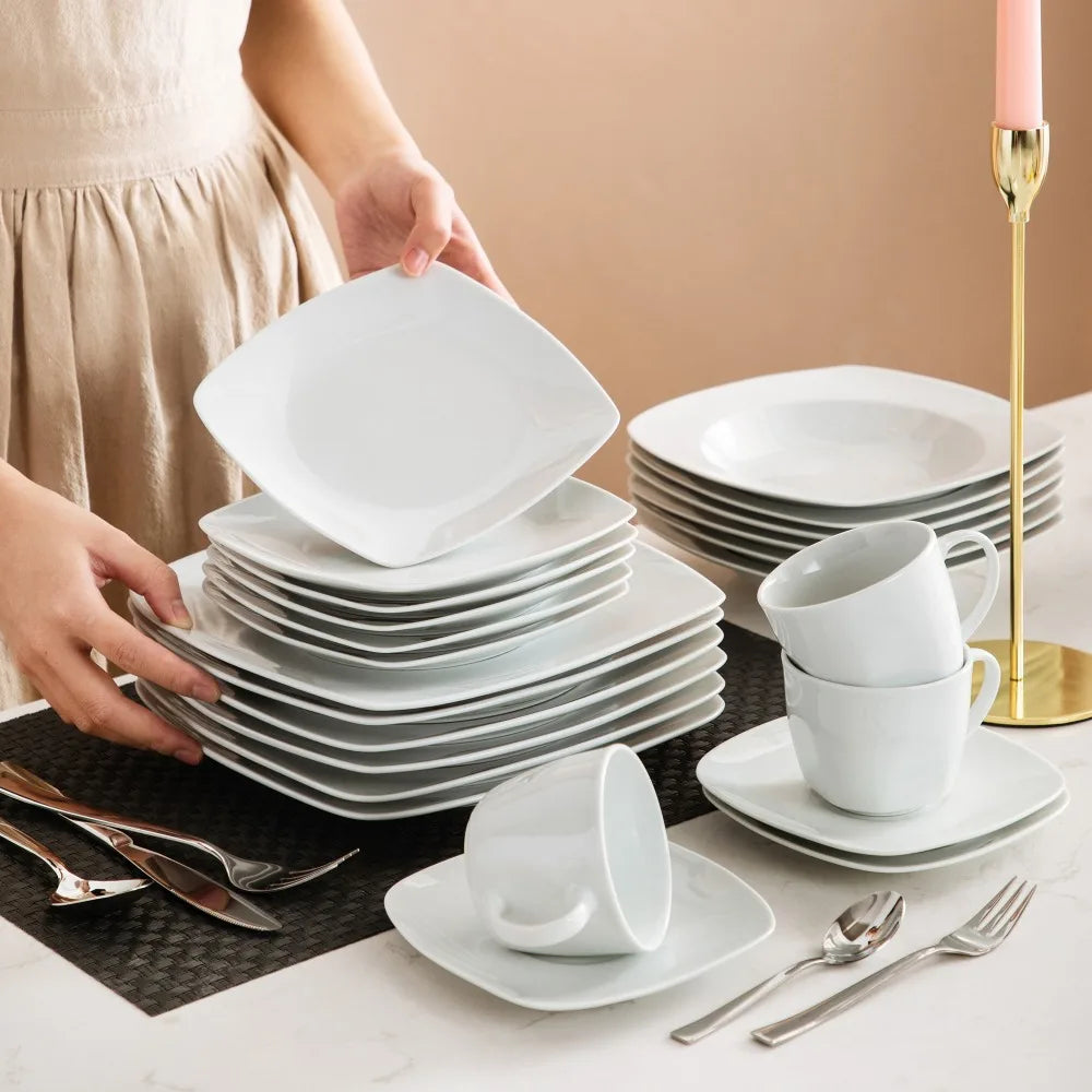 Vaisselle porcelaine 6/12 personnes - JULIA 30 à 60 pièces