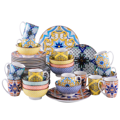 Vaisselle céramique 4/12 personnes - JASMINE 16 à 48 pièces