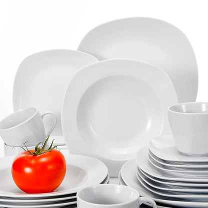 Vaisselle porcelaine 6 personnes - ELSA - 30 pièces