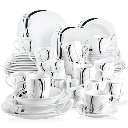 Vaisselle porcelaine 6/12 personnes - FIONA 50 à 100 pièces