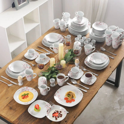 Vaisselle porcelaine 6/12 personnes ANNIE 50 à 100 pièces
