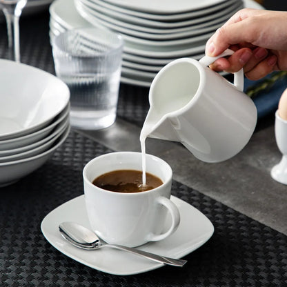Vaisselle porcelaine 6 personnes - ELSA 50 pièces