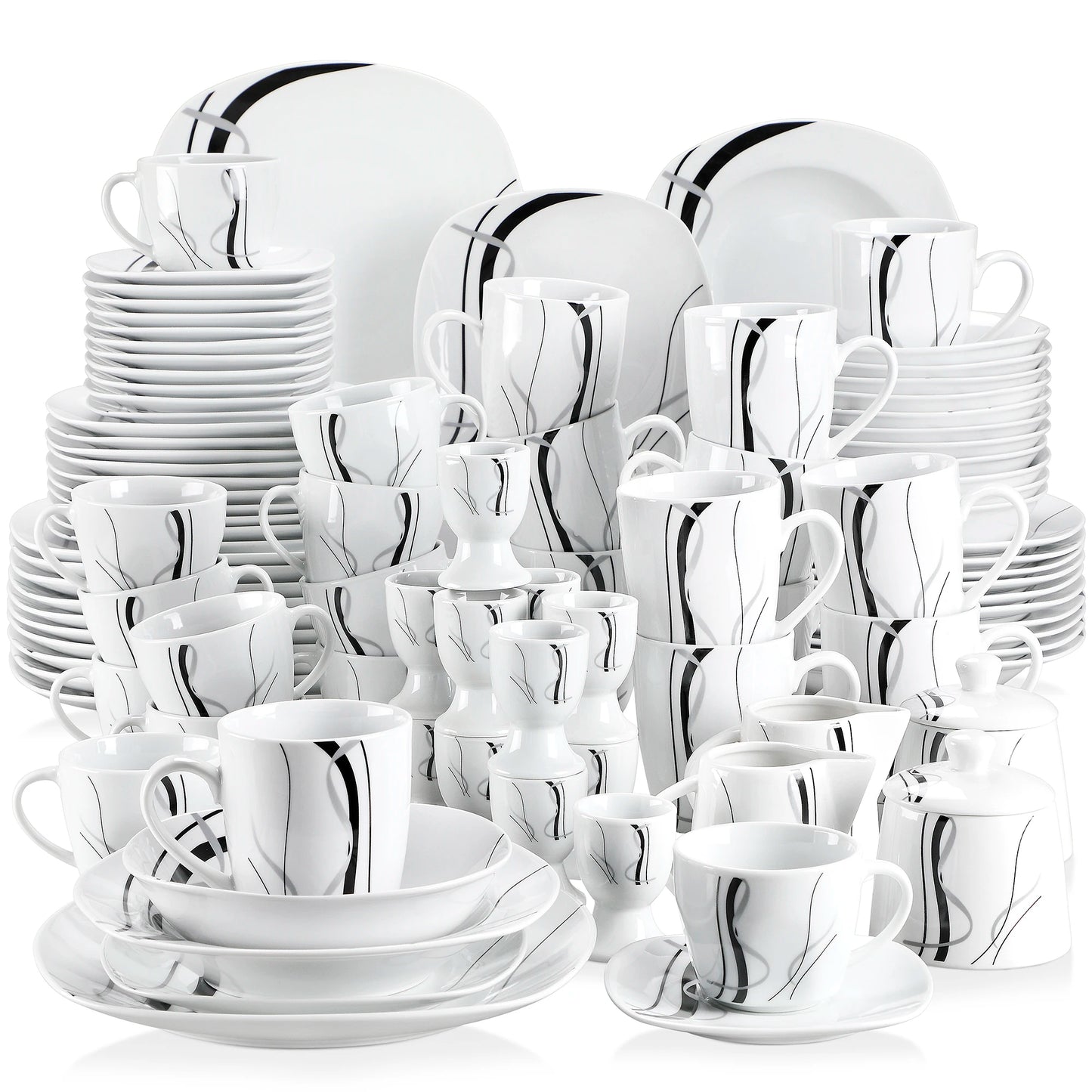 Vaisselle porcelaine 6/12 personnes - FIONA 50 à 100 pièces