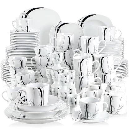 Vaisselle porcelaine 6/12 personnes - FIONA 50 à 100 pièces