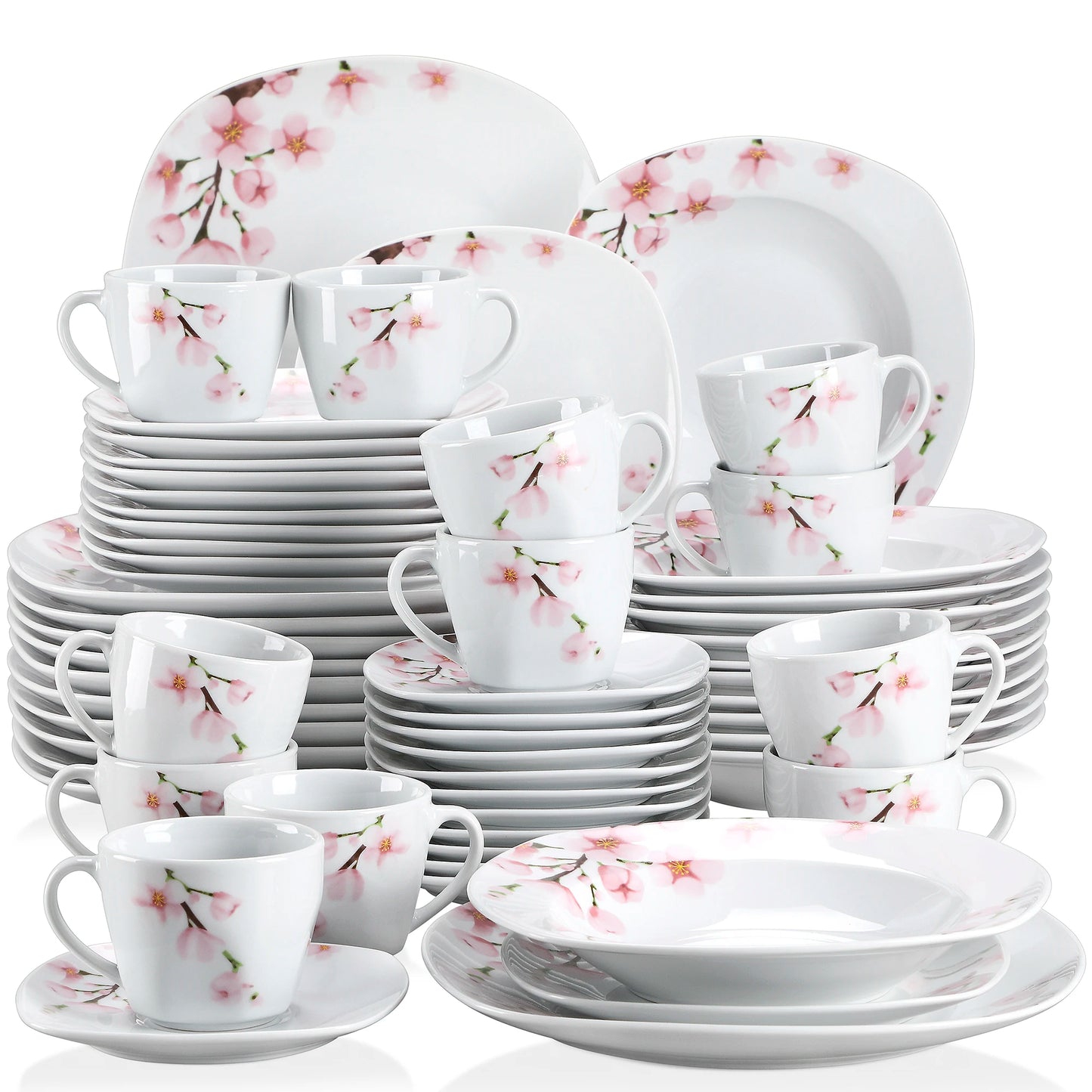 Vaisselle porcelaine 6/12 personnes - ANNIE 30 à 60 pièces