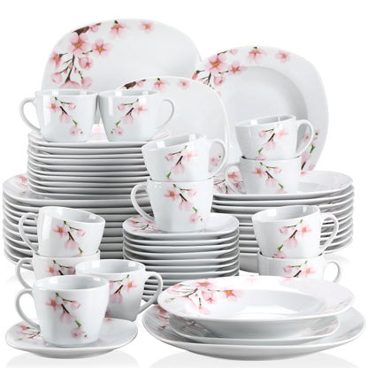 Vaisselle porcelaine 6/12 personnes - ANNIE 30 à 60 pièces