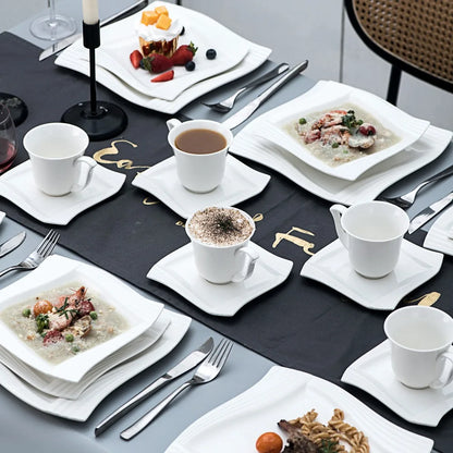 Vaisselle porcelaine 6/12 personnes - AMPARO 30 à 60 pièces