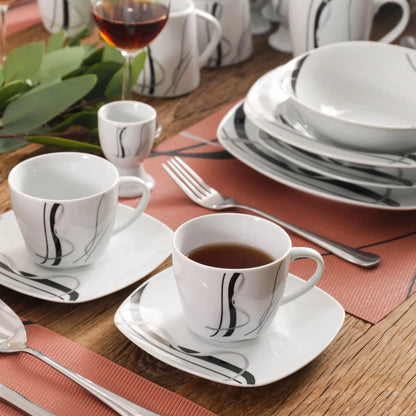 Vaisselle porcelaine 6/12 personnes - FIONA 50 à 100 pièces