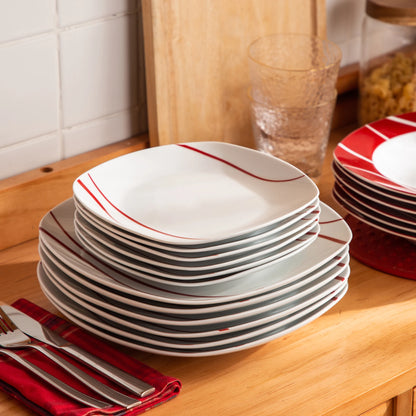 Vaisselle porcelaine 6 personnes - FELISA 18 pièces