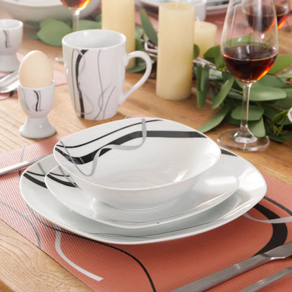 Vaisselle porcelaine 6/12 personnes - FIONA 50 à 100 pièces