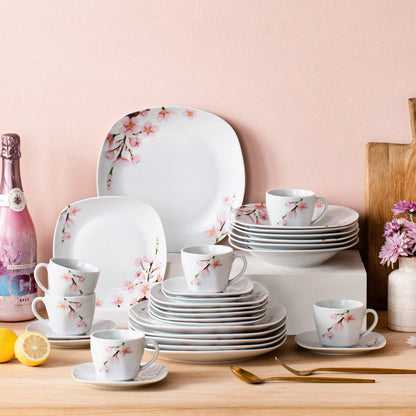 Vaisselle porcelaine 6/12 personnes - ANNIE 30 à 60 pièces