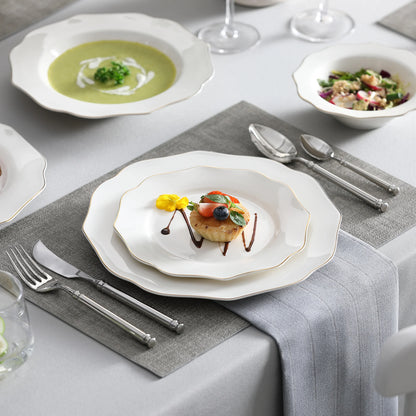 Vaisselle porcelaine 4/8 personnes - LOTUS - 16 à 32 pièces