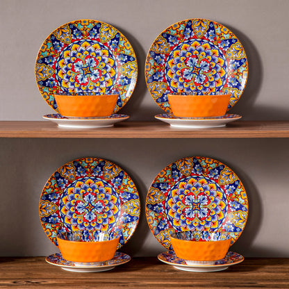 Vaisselle porcelaine 4/8 personnes - BOHO - 12 à 24 pièces