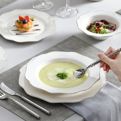 Vaisselle porcelaine 4/8 personnes - LOTUS - 16 à 32 pièces