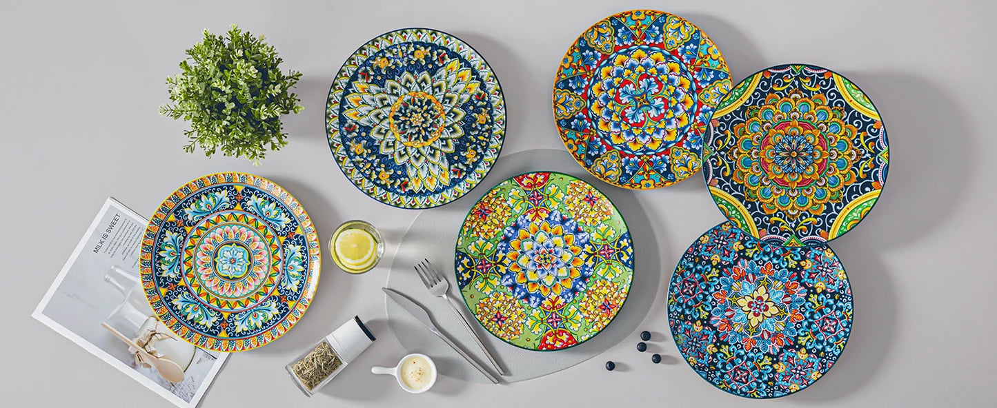 Assiette céramique 6/12 personnes - AZULE 6 à 12 pièces
