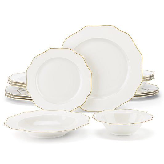 Vaisselle porcelaine 4/8 personnes - LOTUS - 16 à 32 pièces